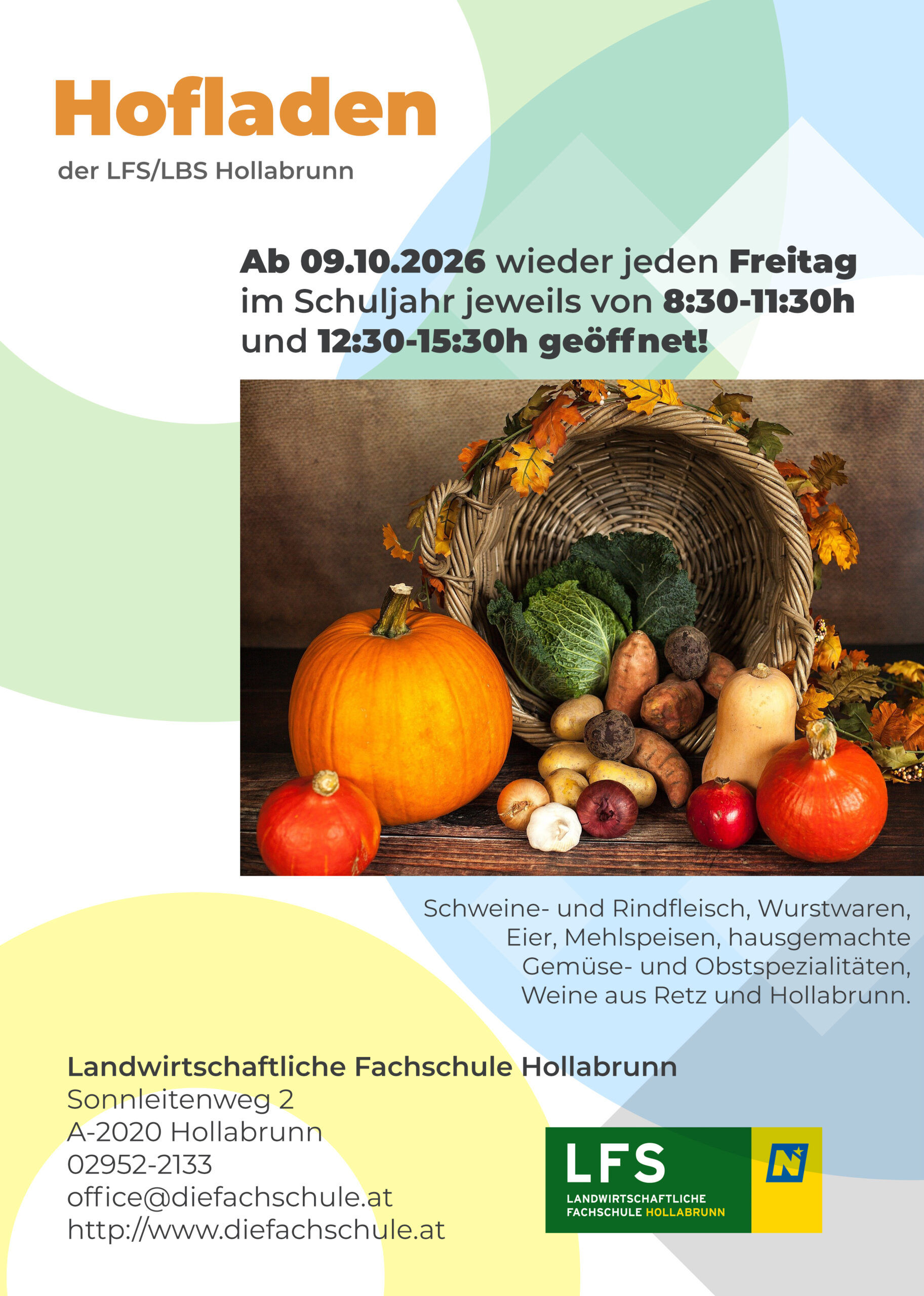 HOFLADEN_2026_27 Flyer Hofladen LFS Hollabrunn SJ 2026/27